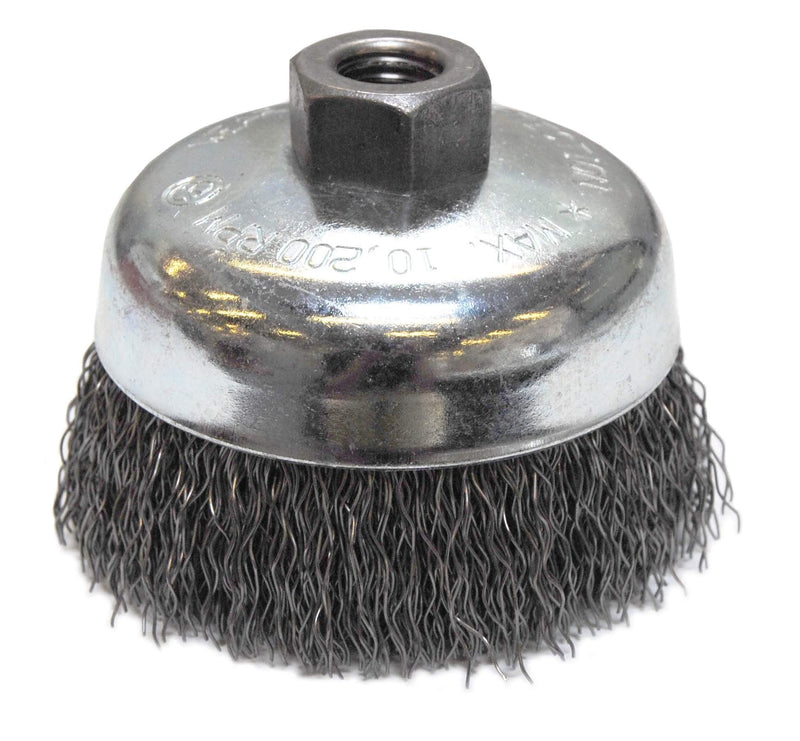 Weiler 36036 Vortec Pro 4" Crimped Wire Cup Brush, .020" Steel Fill, 5/8"-11 UNC Nut, Made in the USA 4" Dia .020" Wire Size