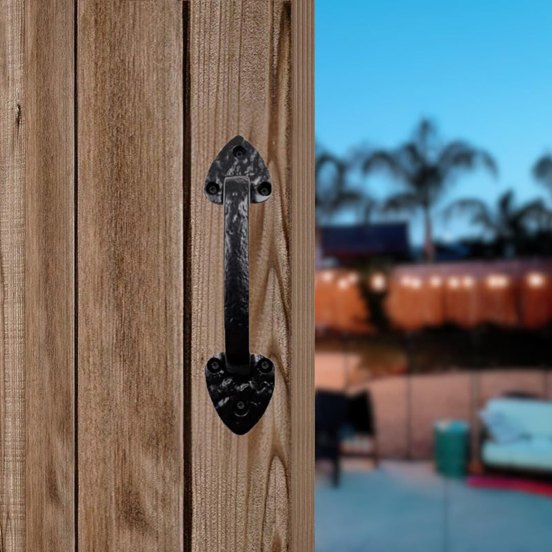 2-Pack 7 Inch Spear Barn Door Handle - Black Cast Iron Pull for Sliding Doors, Gates, Sheds, Fences, Closets - Indoor Outdoor Farmhouse Hardware 7" - 2 Pack