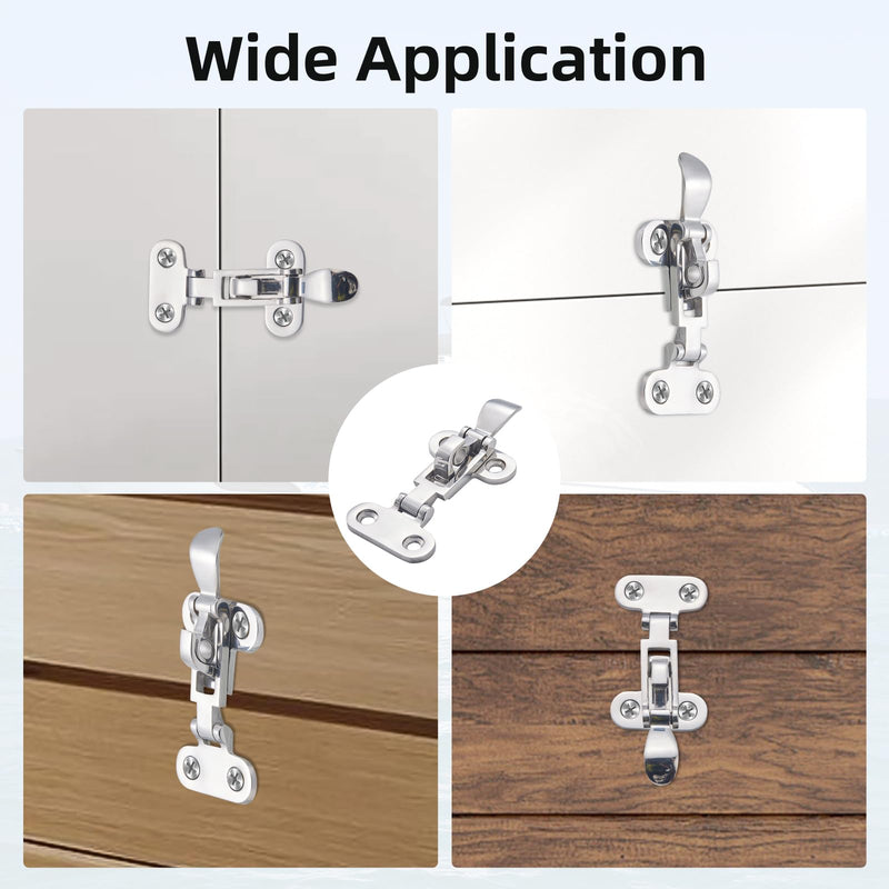 Marine Grade 316 Stainless Steel Heavy Duty Boat Hatch Latch - Anti-Rattle Lockable Toggle Hold Down Clamp, Pontoon Gate & Trailer Hatch Hardware, 2 Pack