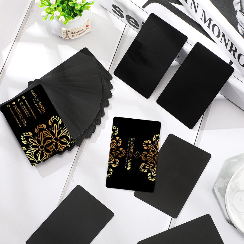 20 Pieces Metal Business Cards Anodized 0.8 mm Thick Aluminum Blanks 3.4 x 2.1 Inch Printable Metal Business Card for Custom Pattern 20