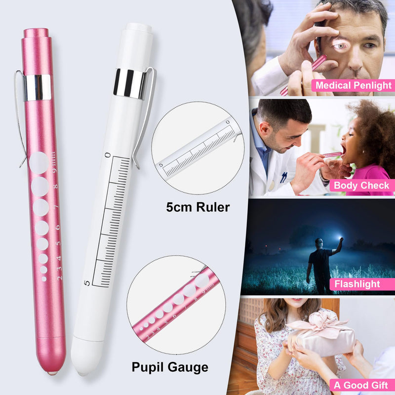 BOVKE Stethoscope Case Kit, 15 Pcs Tool Set Perfect Nurse Gift Include Stethoscope Case, Medical Scissor, Bandage Wraps, 2 Penlights with Batteries, Bandage Holder for Nurses, Pink
