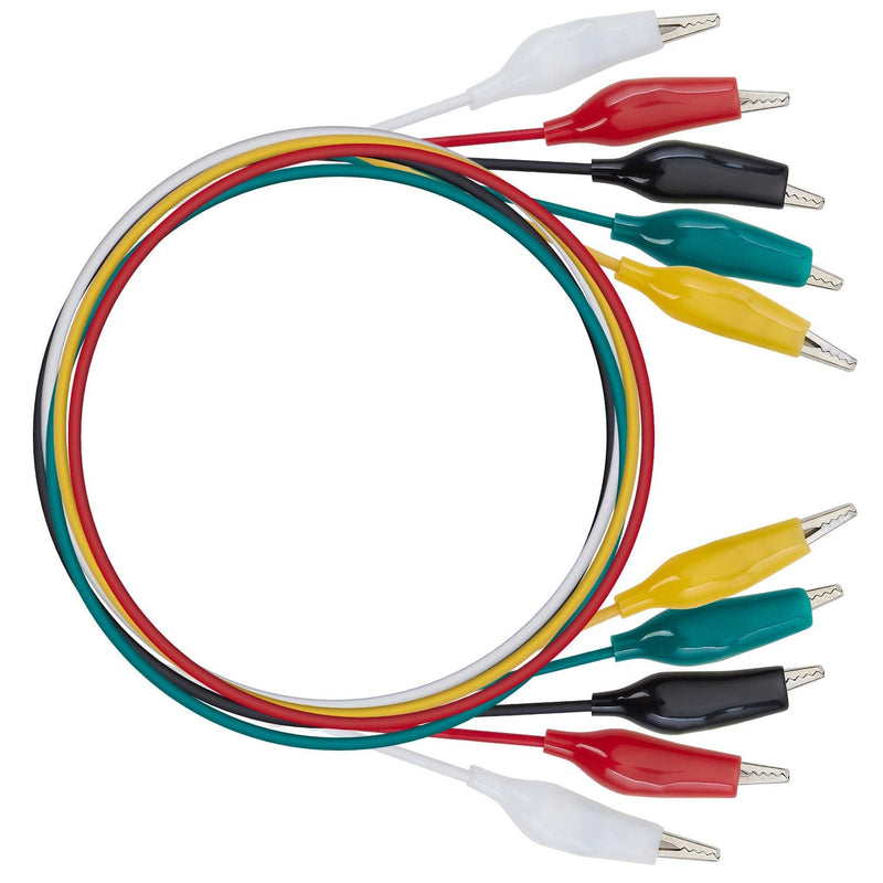 WGGE WG-026 10 Pieces and 5 Colors Test Lead Set & Alligator Clips,20.5 inches / 22 AWG Wire (3 Pack) 3 PACK
