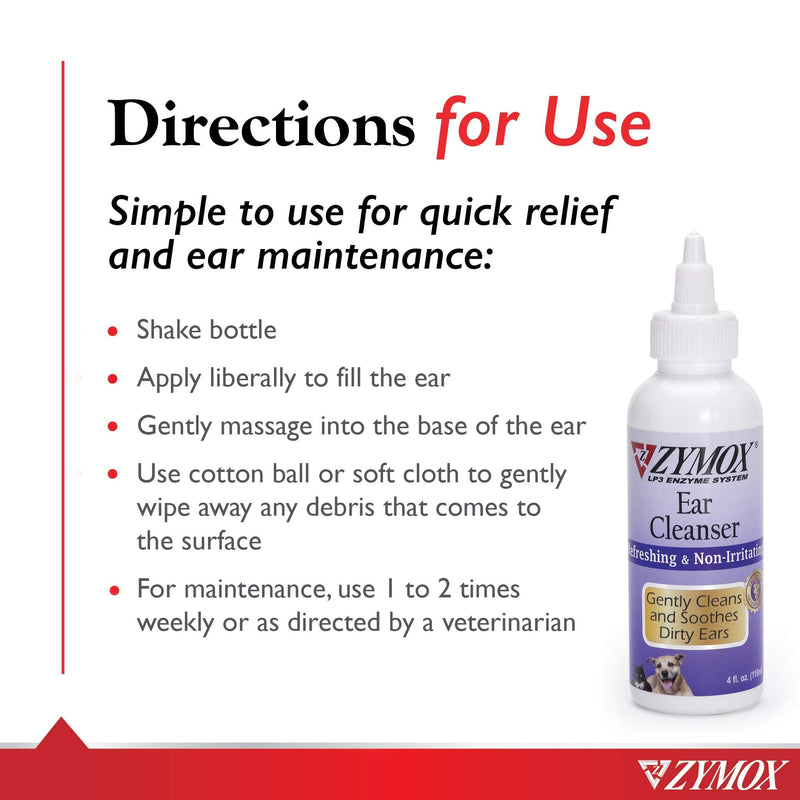 ZYMOX Ear Cleanser - 4 oz. Bottle - PawsPlanet Australia