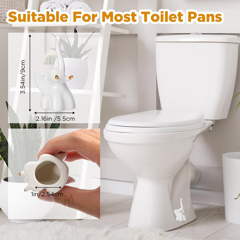 2 Pcs Toilet Bolt Caps, Toilet Bolt Covers, Ceramic Toilet Bolt Covers, Toilet Floor Bolt Caps, Toilet Bolt Caps Decorative, Cute Animals Toilet Covers for Home Bathroom(White,Elephant) White Elephant