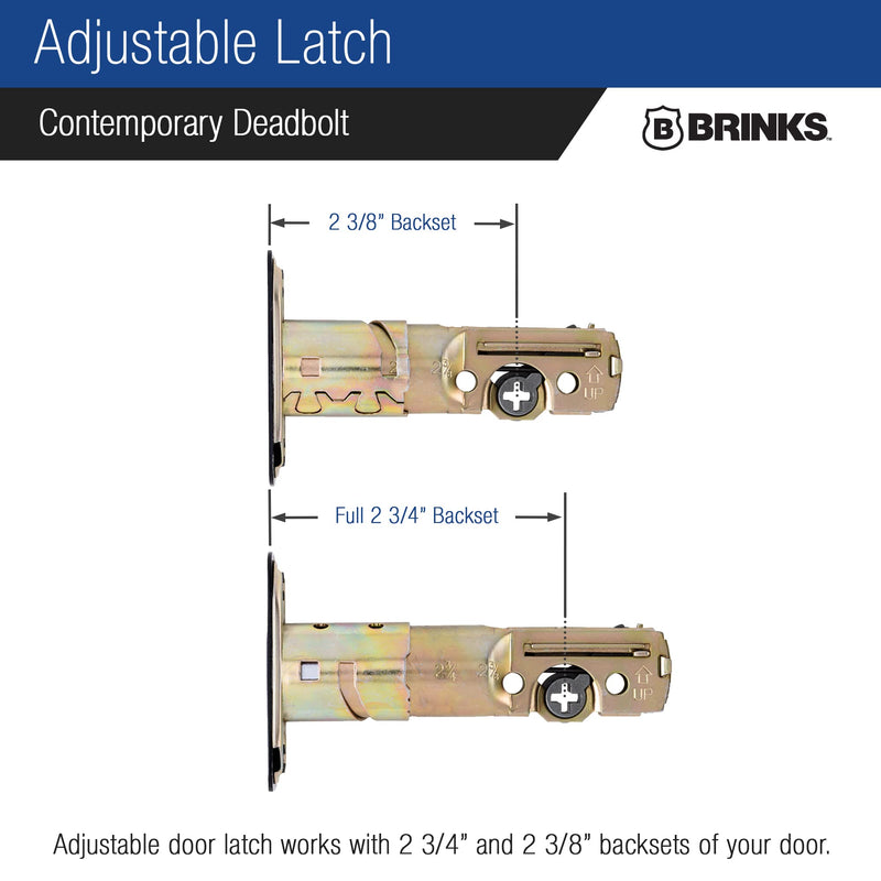 BRINKS – Deadbolt Lock, Single Cylinder Dead Bolt - Tuscan Bronze - Square Exterior Keyed Front Door Entry – Contemporary Modern Finish