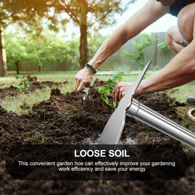 Yardwe Stainless Steel Garden Hoe 15.27X7.87In Heavy Duty Outdoor Gardening Tool for Weeding Digging Loosening Soil and Transplanting 58x20cm