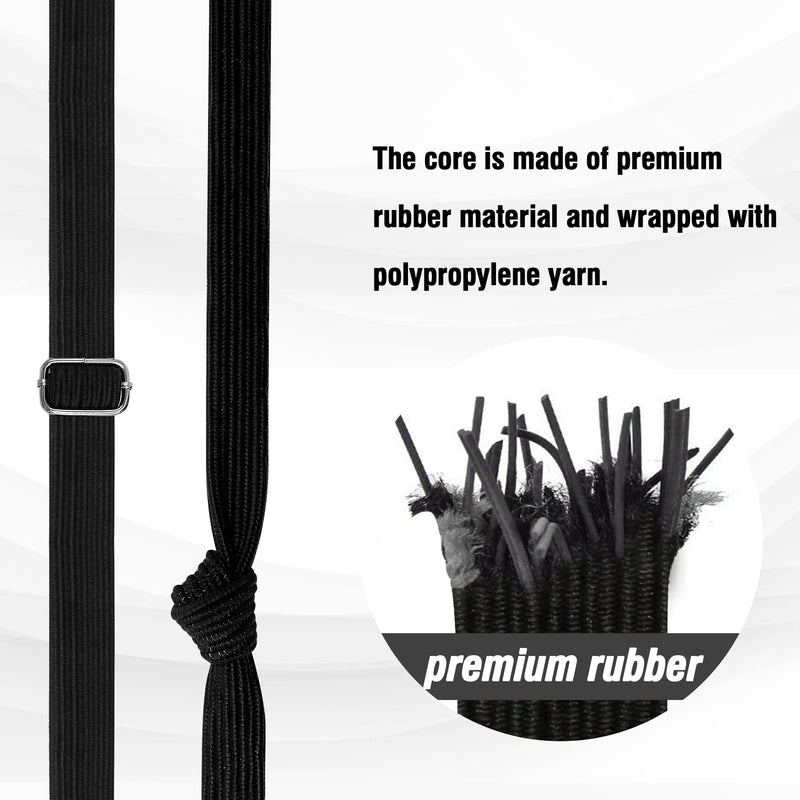 Bungee Cords Heavy Duty Outdoor, Long Adjustable Bungee Cords with Hooks Flat, 80 Inch High Elastic Rubber Bungee Straps with Hooks for Luggage, Roof Racks, Tarpaulin, Moving Cargo, Camps, Tarps 4pcs-80inch-Black