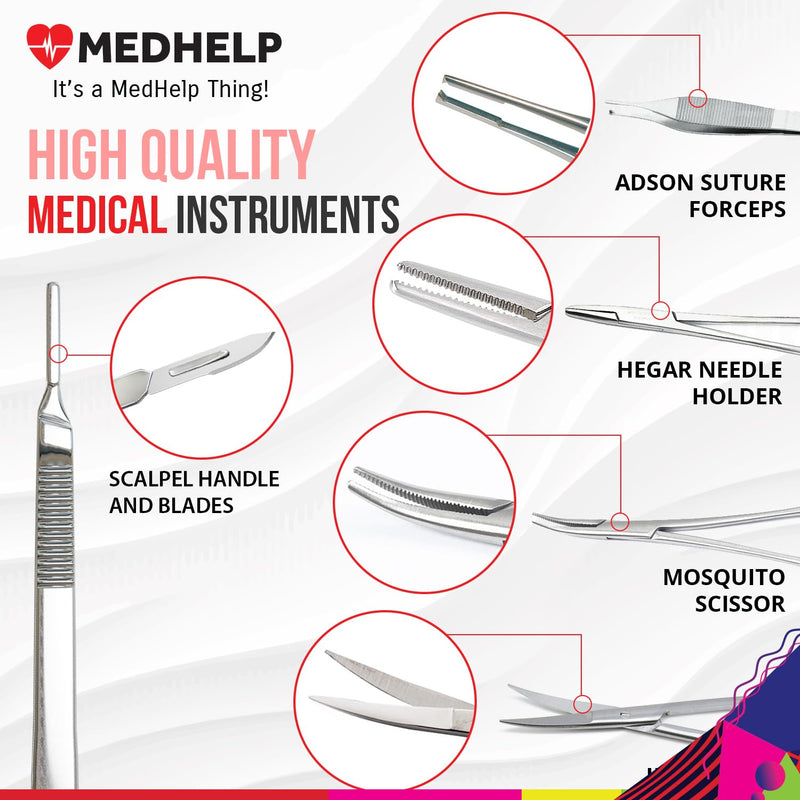 49 PCS Suture Practice Kit, Complete Medical Suture Kit for Surgical Training: Silicone Suture Pad, Sterile Sutures Thread with Needle, Scalpels Surgical, Gift for Medical Students Professional Grade Kit - Black - NewNest Australia