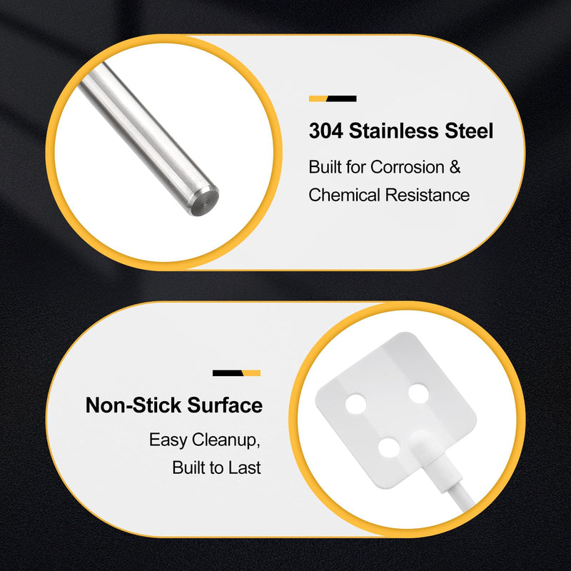 3-Hole Flat Stirring Paddle Blade, 350mm PTFE Overhead Stirrer Shaft for Lab Mixers