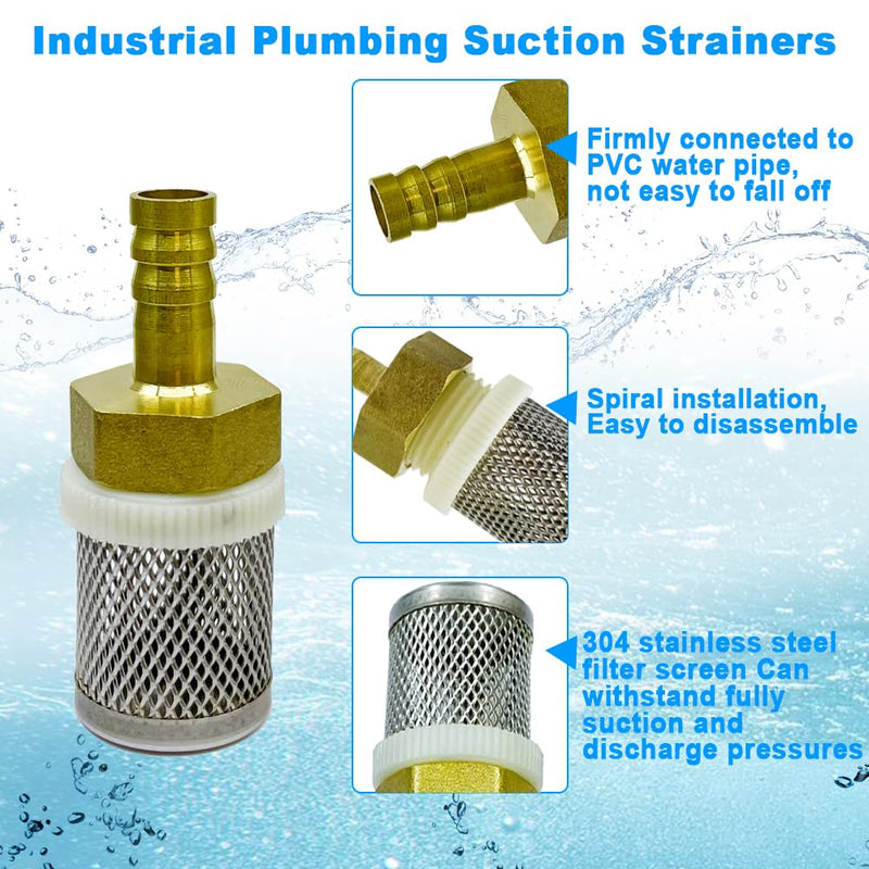 Stainless Steel Filter Copper Tube Joint 16mm Diameter Hose Connection, Garden, Swimming Pool, Fish Tank Hose Filter, Suction Strainers Used to Remove Debris and Reduce Solid Entry(16mm) Diameter 16MM