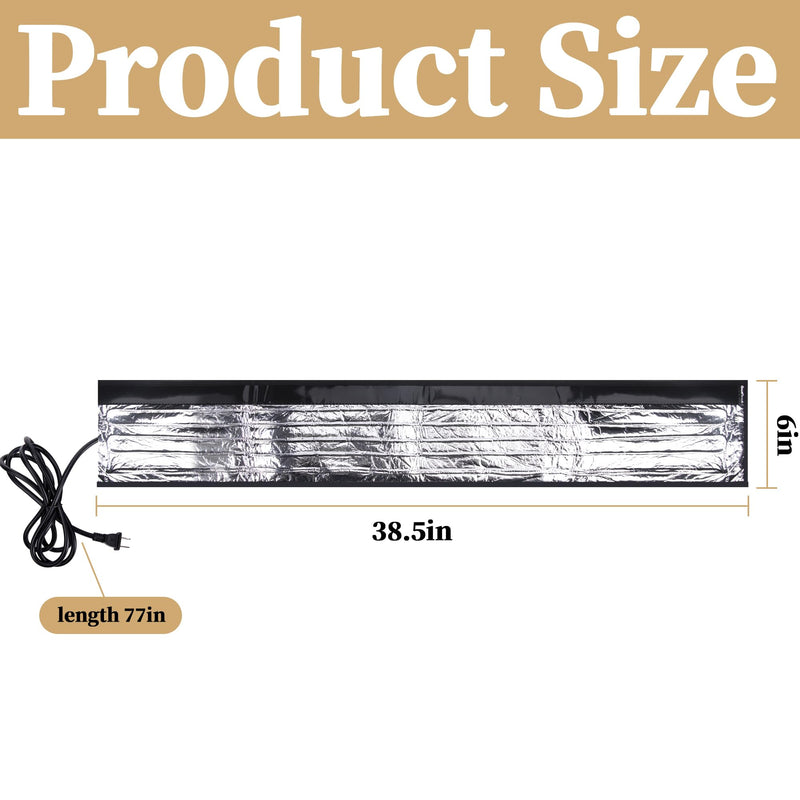 codree Water Pipe Heat Blanket - 38.5" x 6" Water Pipe Heat Tape - Aluminum Foil Freeze Protection Heating Cable for Metal & Plastic Pipes, 110V, Max Temp 60˚ 1 Pc