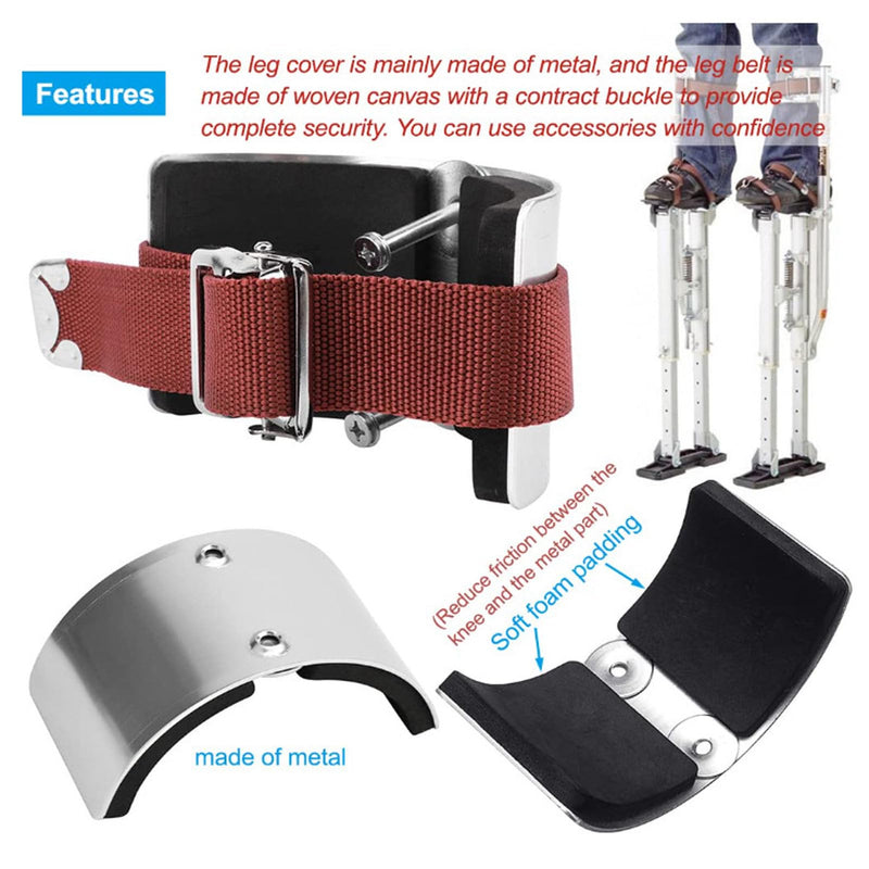 Luqeeg 2 Pcs Drywall Stilts Straps, Leg Band Straps with Adjustable Size, Replacement Part for Stilts, Adjustable Drywall Foot Band Straps Kit for Street Performance, High Wall Painting