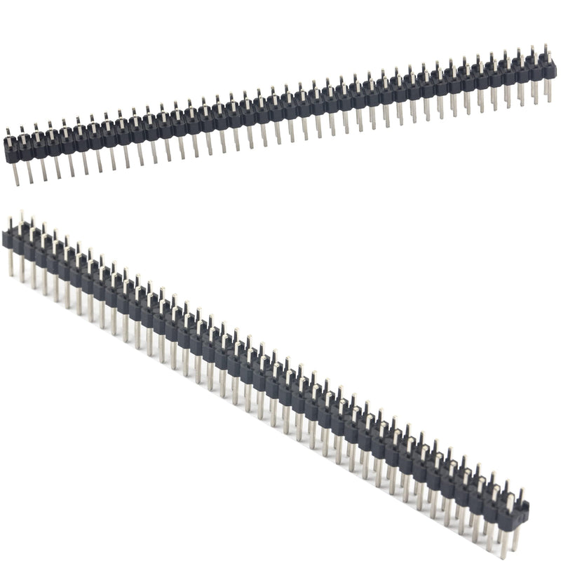 whiteeeen 10pcs Break-Away 0.1" 2 x 40 Pins Strip Dual Male Header 2.54mm Double Row Straight Pin Header Connector