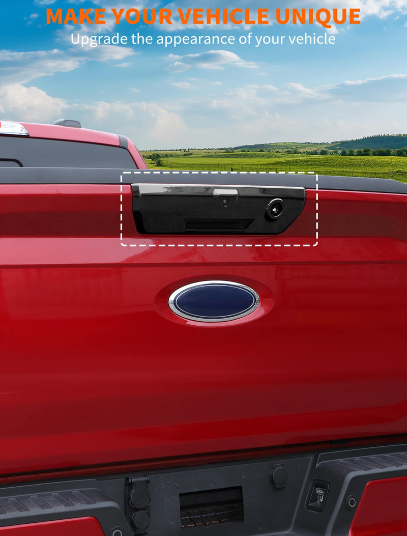 Savadicar Black Tailgate Handle Trim Cover for 2021-Present Ford F150, Truck Bed Gate Handle Protector, Exterior Styling Upgrade Accessories