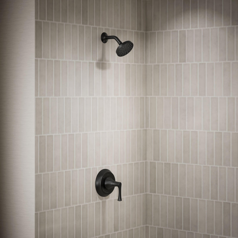 Kohler TLS35938-4-BL Buckley™ Rite-Temp® shower trim kit, without showerhead, Matte Black Rectangular