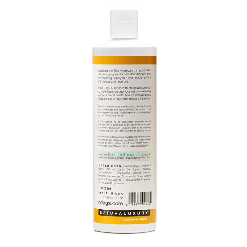 Isle of Dogs - Everyday Natural Luxury Silky Oatmeal Conditioner - Jasmine + Vanilla - Sulfate & Paraben Free Formula - Conditioner With Oatmeal & Jojoba Oil For A Silky Coat - 1 Gal, 16 Fl Oz - PawsPlanet Australia