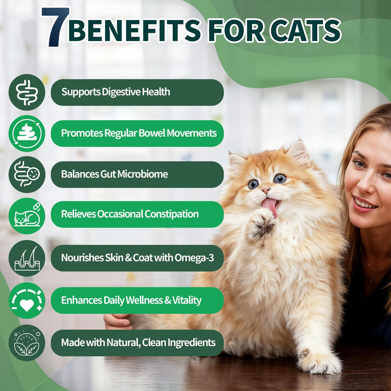 Cat Probiotics Tasty Chews –500 Chews Crunchy & Creamy Texture, Fish Oil Omega-3 Skin & Coat Health Digestive & Gut Support, Constipation Relief, Healthy Stool, Chicken Krill Flavor