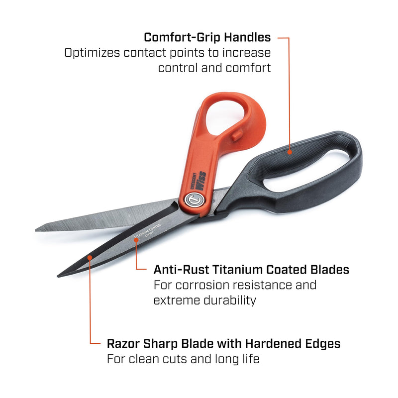 Wiss - Pro Shear, Offset, Right-Hand, Titanium (CW10T) One Size CW10T Titanium Coated Offset Right Hand Tradesman Shears