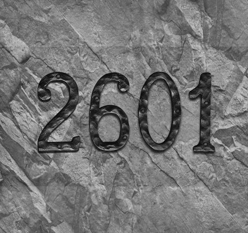 NACH House Numbers for Outside, 5.5 inch Black Address Numbers for House - Number 1 - Rustic Numbers for Outside with Mounting Hardware
