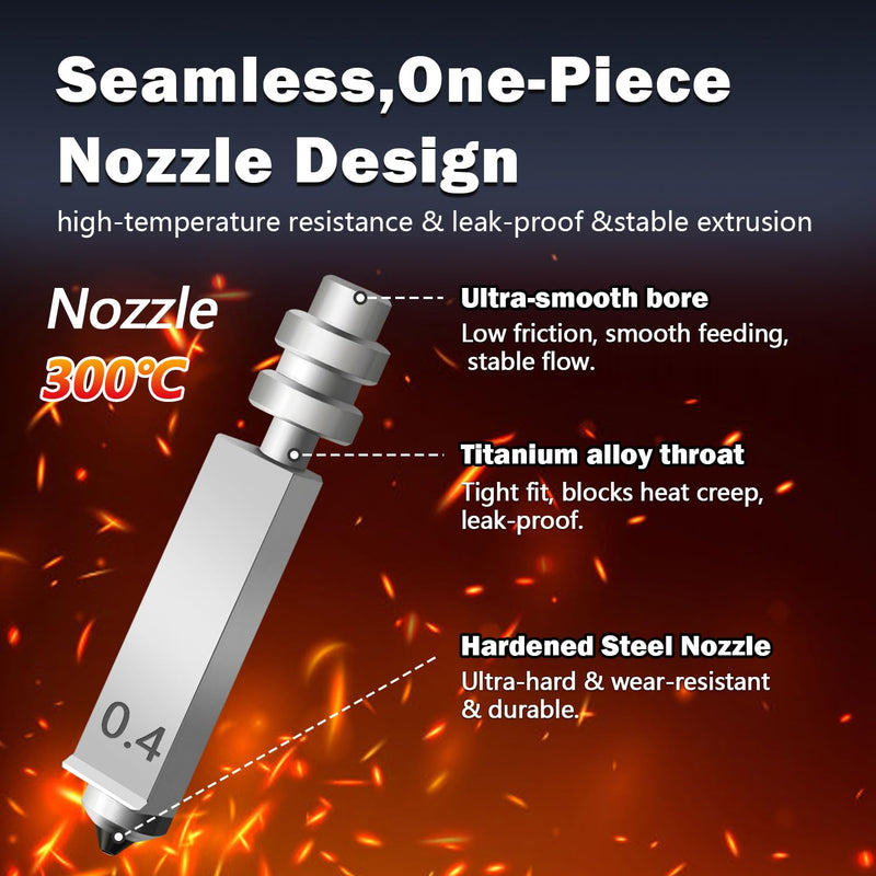 4PK Nozzle for Kobra X/Kobra 4 Hotend 0.25MM 0.4MM 0.6MM High Flow Hardened Steel Nozzle Quick Swap Integrated Nozzle High Speed Print Head Kobra X Accessories for Anycubic KX Nozze 4PK