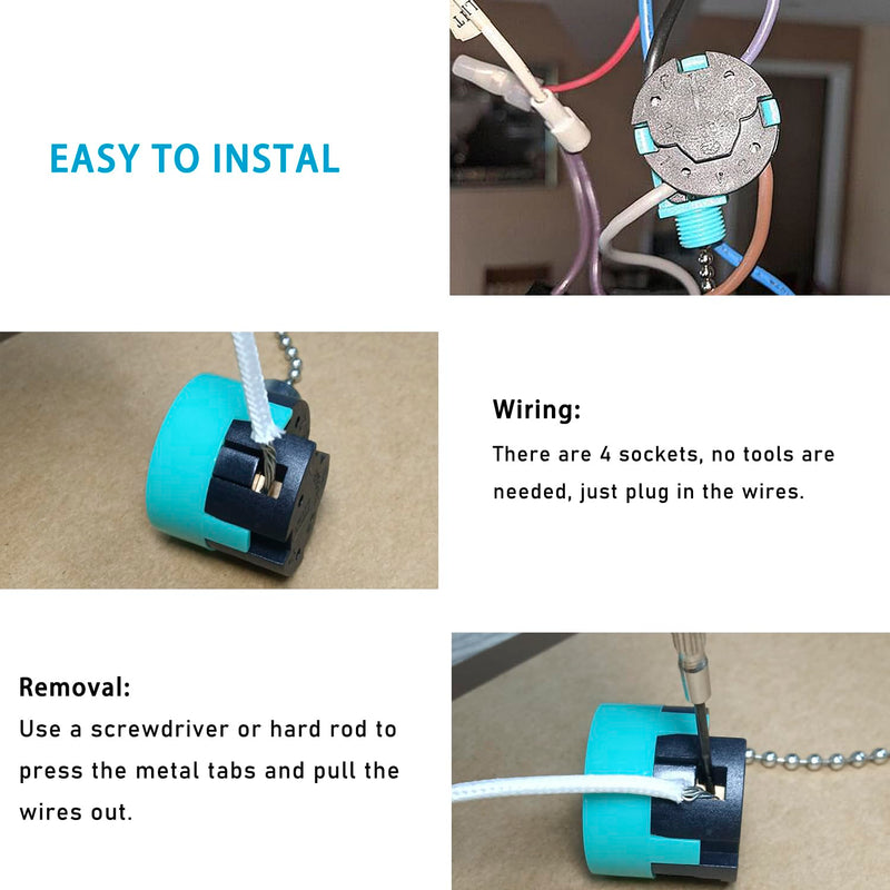 YukiHalu Ceiling Fan Pull Chain Switch 3 Speed 4 Wire, Ceiling Fan Capacitor CBB61 4.5uf + 6uf + 5uf 5 Wire 250V, Light Switch for Fan and Light (Antique) Antique, 4.5+6+5uF
