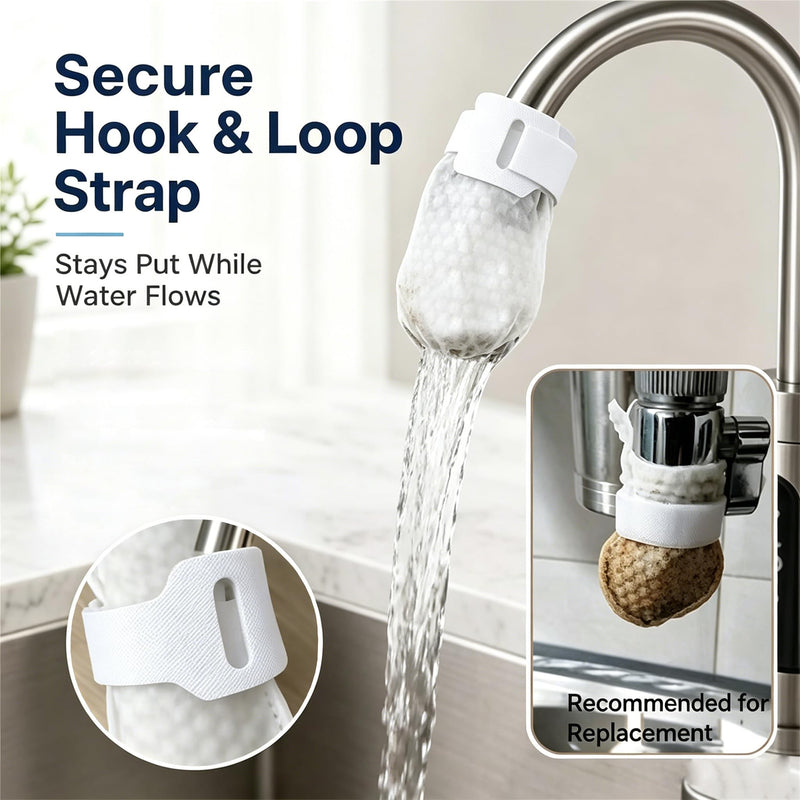 Disposable Non-Woven Faucet Filter Sleeve,10 Pack Fix Straps Kitchen Bath