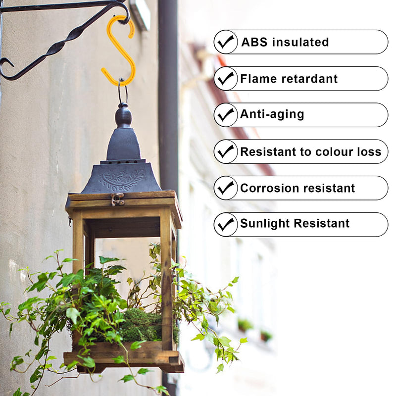 6 Pack Heavy Duty S Hooks, S Hooks for Hanging Heavy Duty, Yellow Plastic Hooks for Hanging Plants,Bathroom,Kitchen,Garden Tools,Industry
