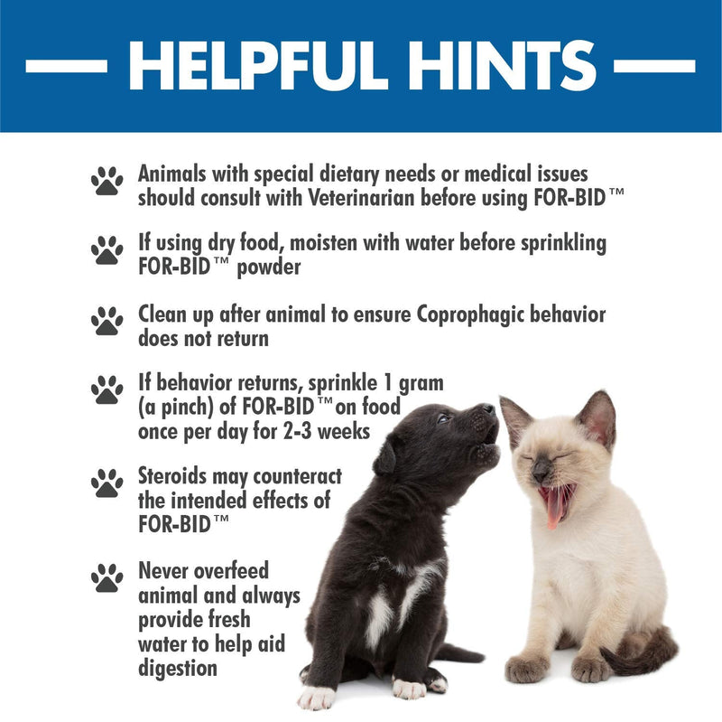 For-Bid for Dogs and Cats | Stool Eating & Coprophagia Deterrent | Dog & Cat Food Powder Additive to Prevent Dogs from Eating Poop | Safe for Your Pets | Vet Recommended Formula for Anti-Coprophagia 2 Box - PawsPlanet Australia