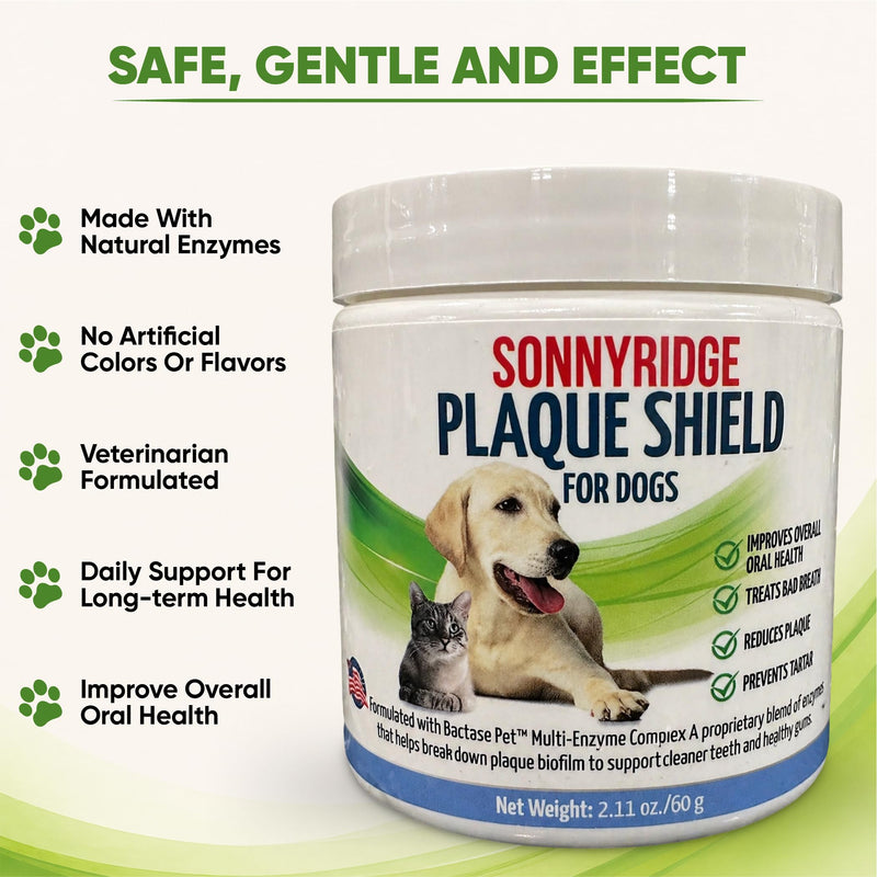 Dog Dental Powder for Dogs & Cats – Bactase Pet™ Enzymes, Astaxanthin & Ascophyllum Nodosum – Helps Reduce Plaque & Tartar, Freshens Breath & Supports Healthy Gums– Made in USA– 30 Servings