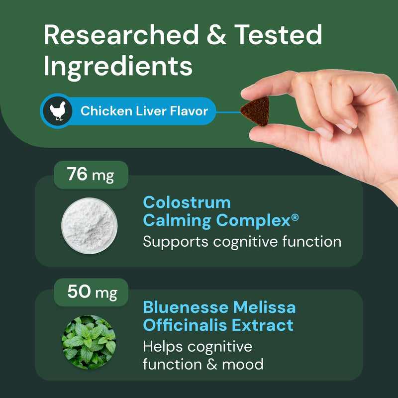 VetriScience Composure Pro Advanced - Advanced Calming Supplement for Dogs & Cats - Calming Aid Soft Chews - Chewable Calming Supplement - Advanced Calming Bite Formula - 45 Chews - PawsPlanet Australia
