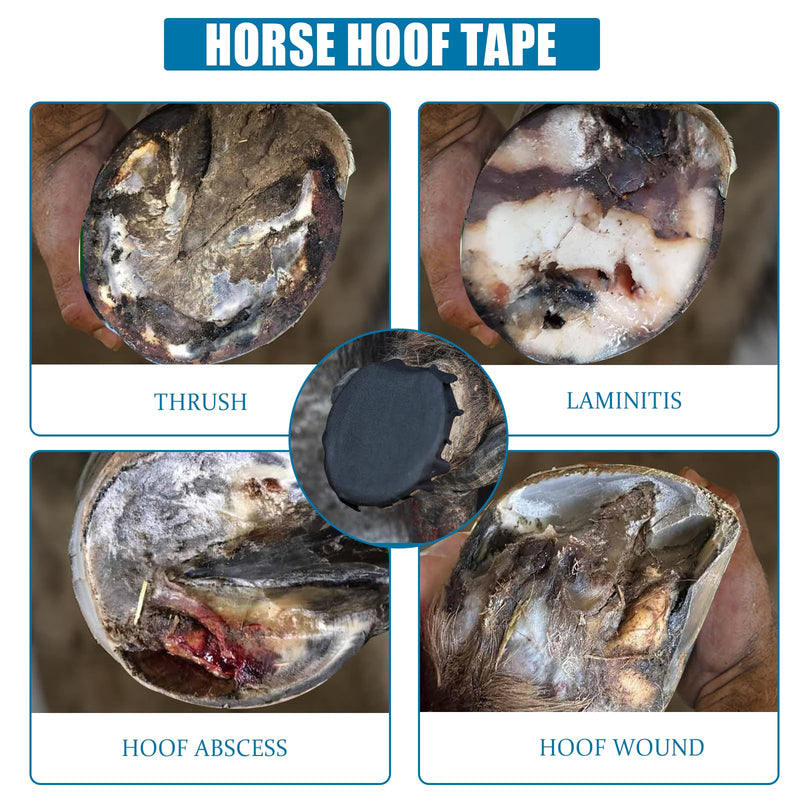 12 Pack Horse Hoof Tape — Cotton, Self-Adhesive & Breathable Hoof Wrap for Wound Care, Hoof Packing&Laminitis Relief, Extra Protection for Horse Hooves