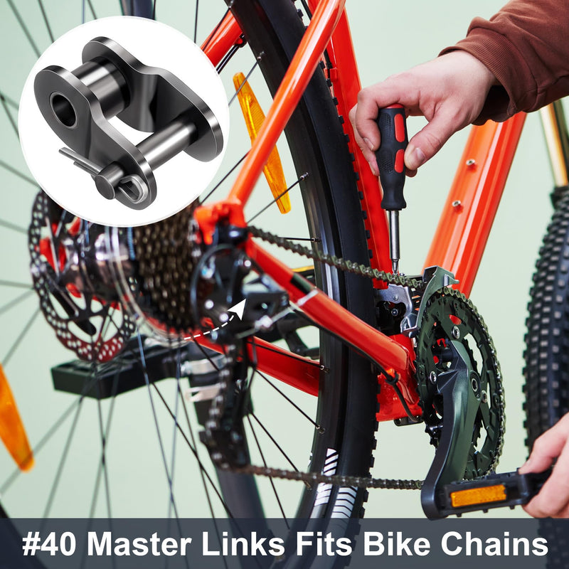 PAGOW 8pcs #40 Roller Chain Offset Link, Carbon Steel Crank Link, Standard Chain End Connector Split Links for 08A Chain