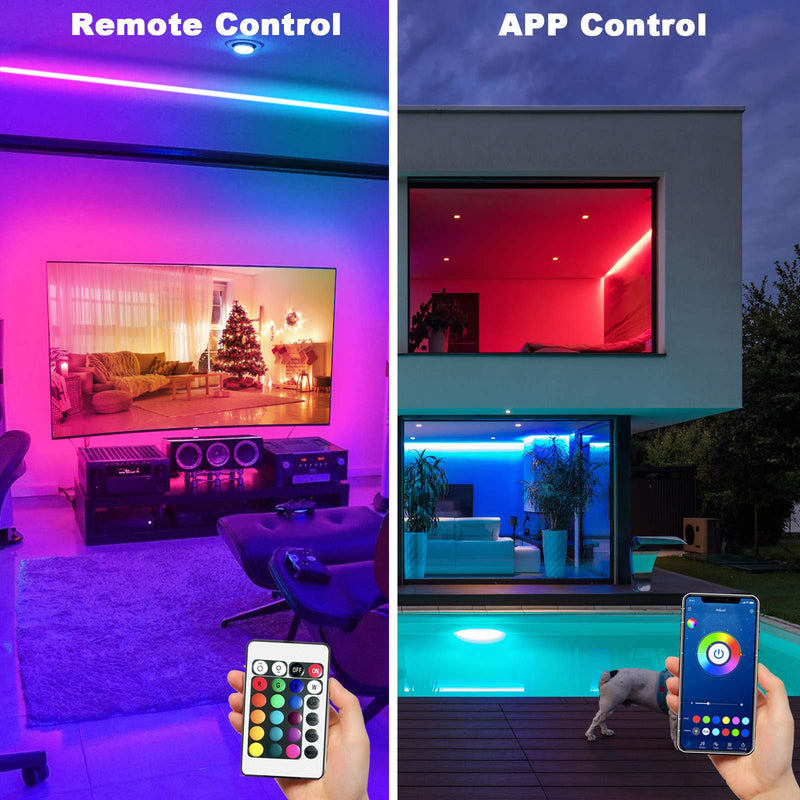 dalattin Led Lights for Bedroom 100ft,Smart Led Strip Lights with App Control Remote Control, RGB LED Light Strips,Music Sync Color Changing Room Decoration Party,Halloween Decor(2 Rolls of 50ft) 100FT(Bluetooth)