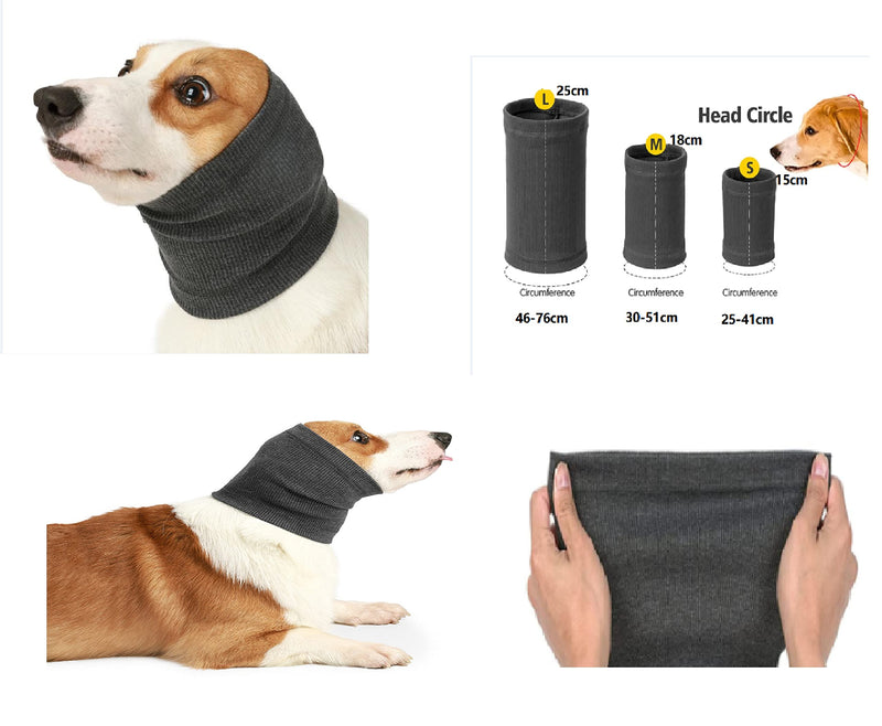 Cat Snood Ear Muffs,Calm Head Covers Blow Drying-Anxiety & Stress Relief - Cat Ear Wrap Injury Grey S Small