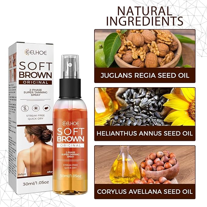 Self Spray Tanning, Natural Tanning Oil Spray Mousse - Graduated Self Tanning Spray, Quick Dry Body Face Self Tanner Lotion Spray, Tan Moisturizer, 30ml - NewNest Australia