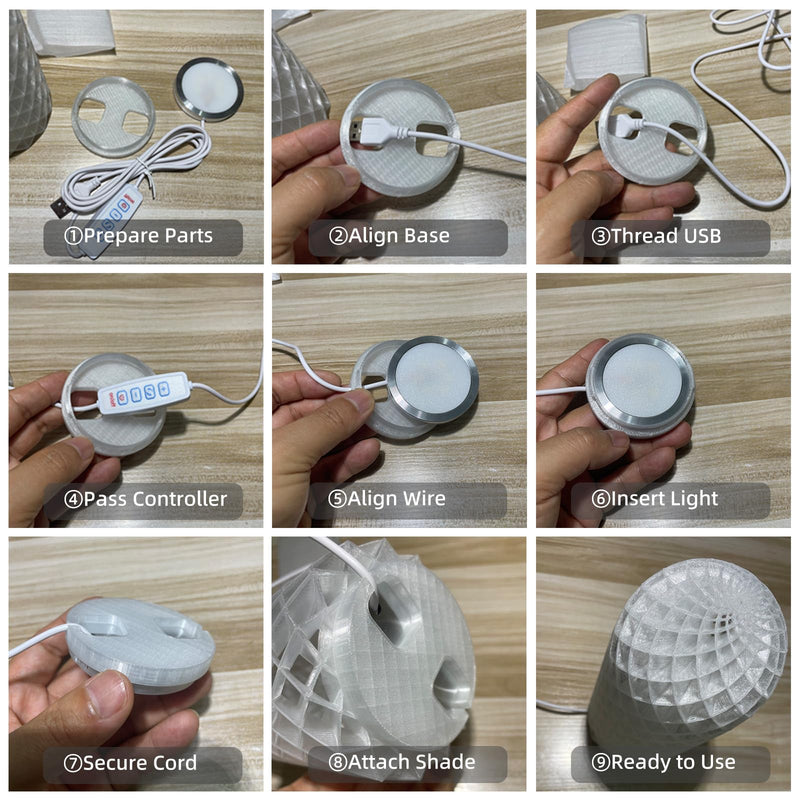 USB LED Lamp Kit 001 for 3D Printed Projects, High-Brightness Backlight Board for Lithophane & Night Light, Compatible with Bambu Lab A1/P1/X1 Accessories DIY Kit. 5-Pack.