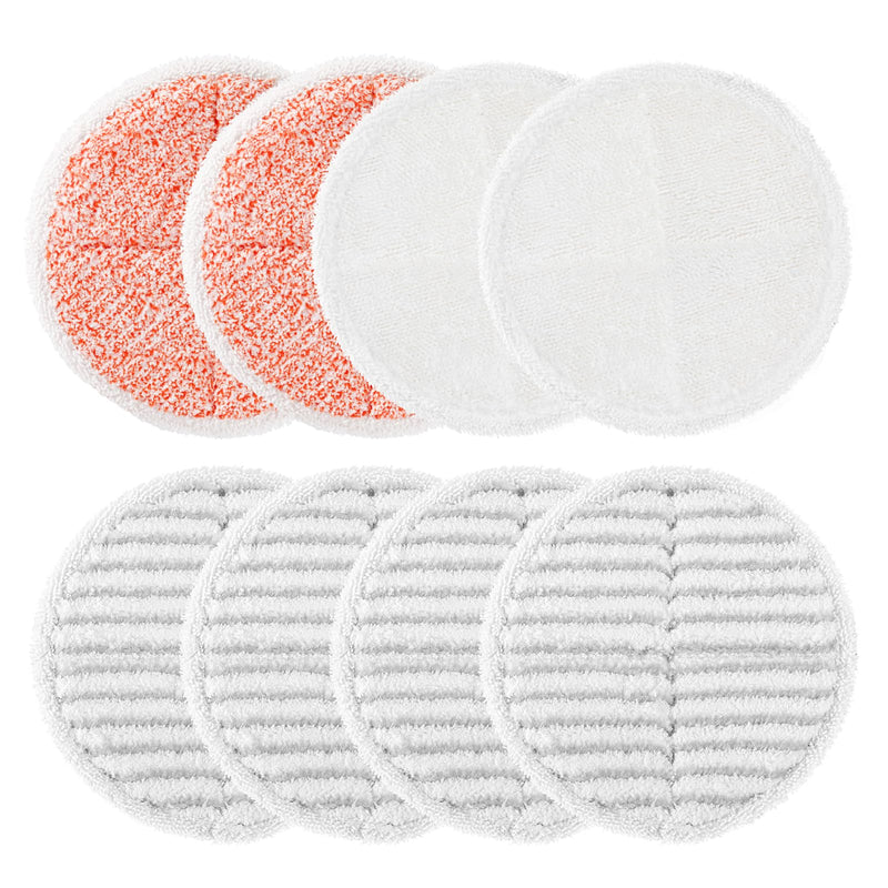 8 Pack Mop Pads Replacement Compatible with Bissell Spinwave 2124, 2039A, 2307, 23157, 23159, 20393, 20399 Hard Floor Spin Mop, 2 Soft Pads, 4 Scrubby Pads, 2 Heavy Scrub Pads