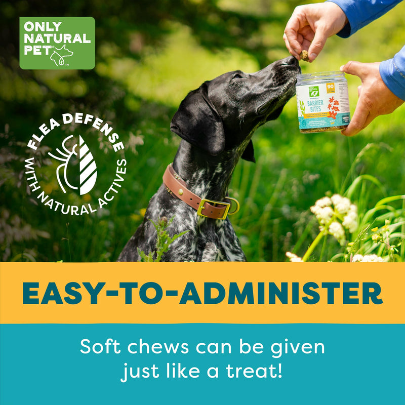 Only Natural Pet EasyDefense Barrier Bites Soft Flea Chews for Dogs - First Line of Defense Againts Fleas & Ticks, Boosts Immune System and Healthy Skin & Coat - (90 Bacon Flavored Soft Chews) 1 Pack 90 Count (Pack of 1) - PawsPlanet Australia