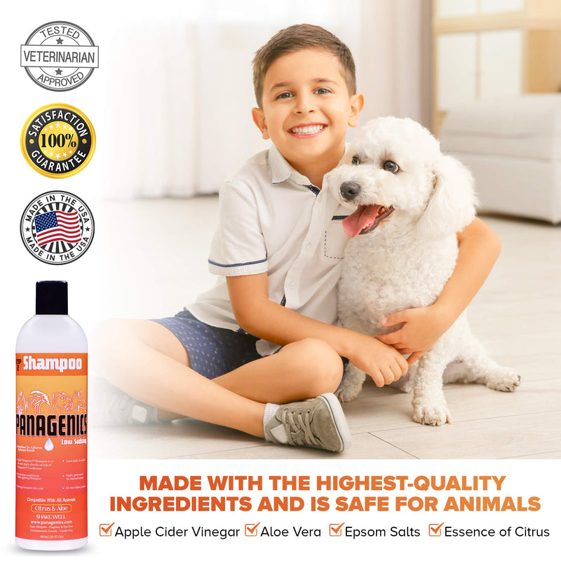 [Australia] - Panagenics | Pet Shampoo - Safe for ALL animals, Unscented, Contains Citrus and Aloe Active Ingredients - 16 ounce bottle 
