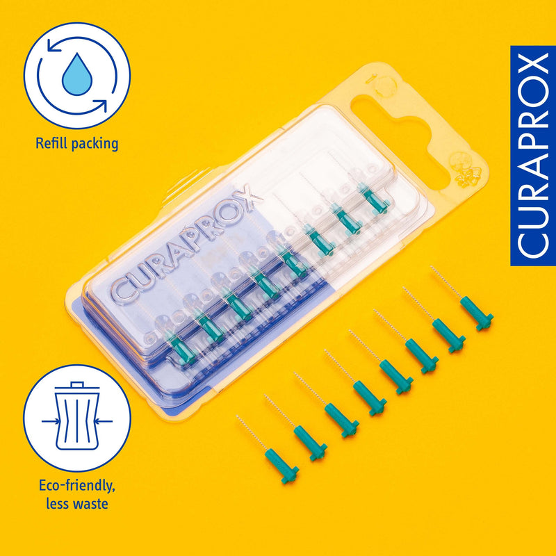 Curaprox CPS 06 Prime Refill Interdental Brushes, Turquoise, 8 Count - 8 x 0.6mm - 2.2mm Internal Toothbrushes. Size 6 (8 Count)