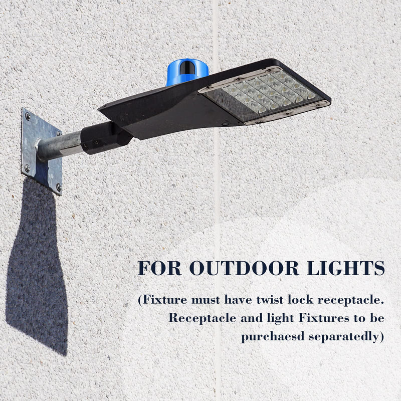 6 Pcs Twist Lock Photocell Sensor Auto on off Photocell Switch Dusk to Dawn Light Control Light Sensor for Outdoor Lights 120V to 277V, Blue
