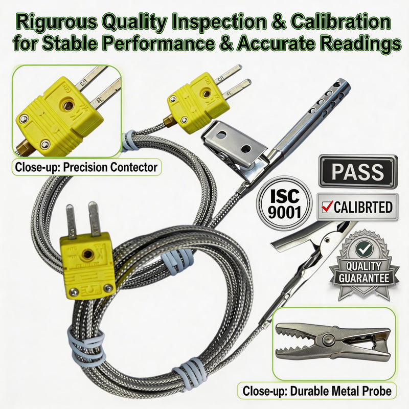 Type K Thermocouple, 2-Pack TL3163K Type K Air Probe for use with the TL0500, | Measurement range: 40–500°F 40–69-inch cable length