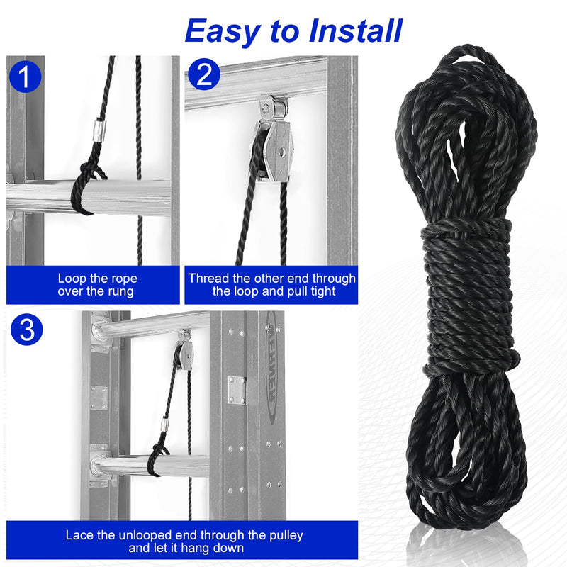 AC30-2 Extension Ladder Replacement Rope,Fits for All Werner Extension Ladders Up to 40 Foot with Single Pulley,Pack of 1