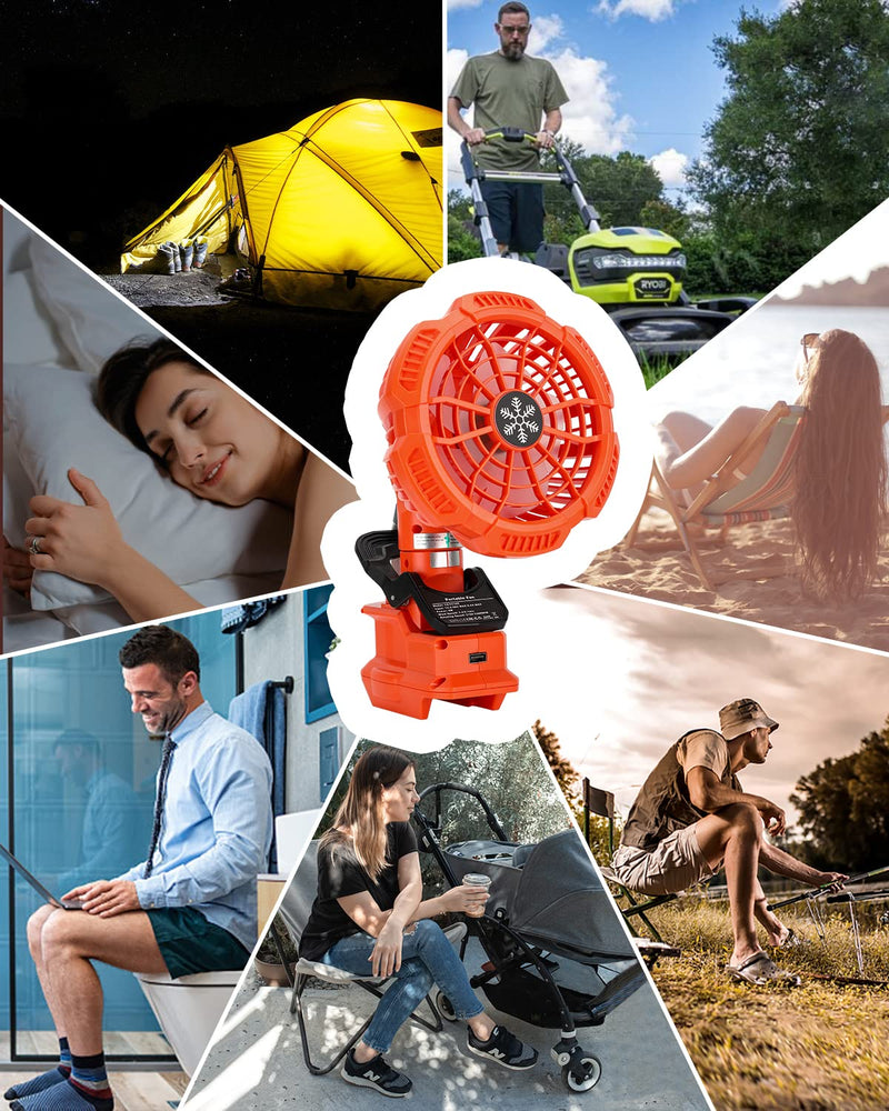 Portable Clip on Fan for BLACK+DECKER 20v Lithium Battery,Battery Powered Stroller Fan with 3 Energy Efficient Speed Settings for Bedroom,Outdoor,Camping and Job Site(Tool Only)