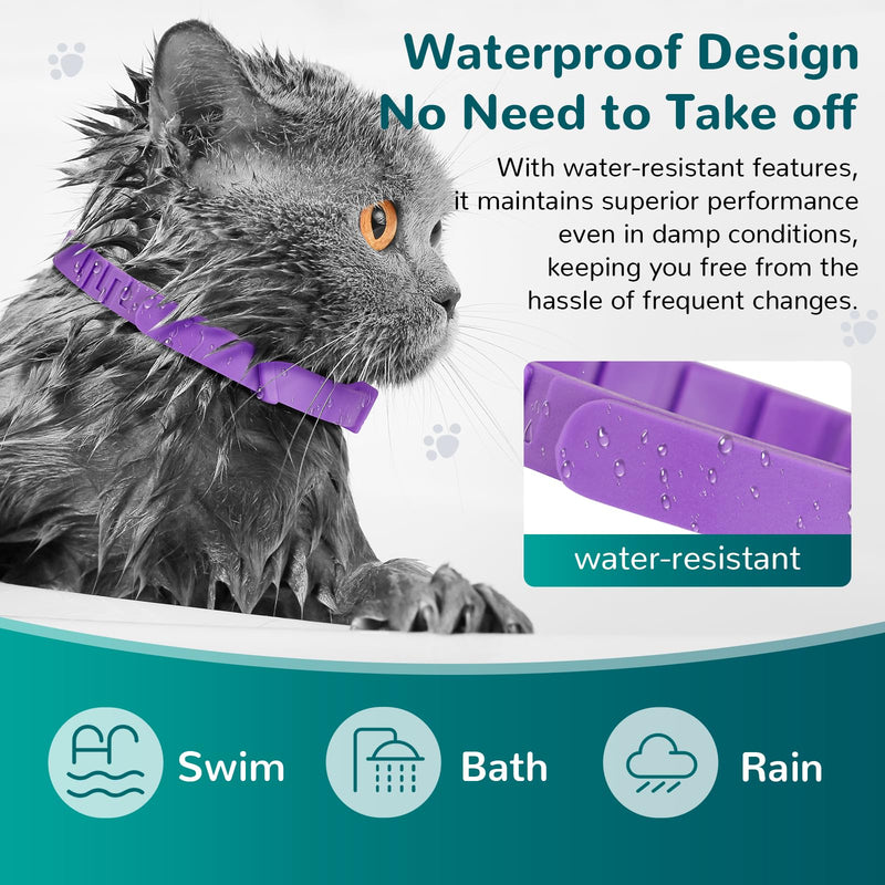 Calming Collar for Cats, Pheromone Collar for Cat Anxiety Relief, 60 Days Adjustable Waterproof TPE, Cat Calming Collars Helps Calm During Loud Noises and Separation (Black, 2 Pack) Black - PawsPlanet Australia
