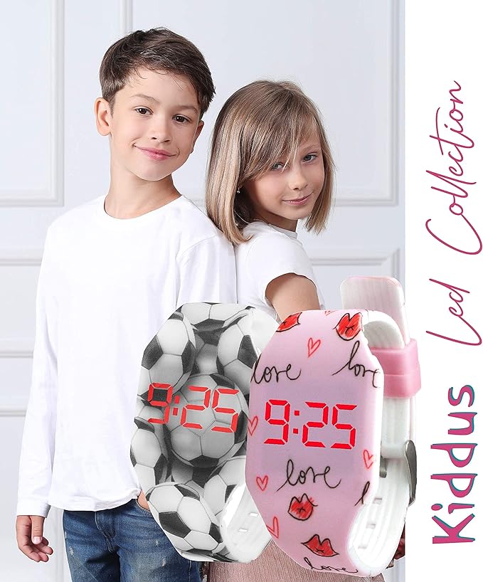 Kiddus Wristwatch, Kids, Children, Toddler, Elementary School Student, Stylish, Boys, Girls, Present, Gift, Gift, Christmas, Digital Time, LED Watch, Soft Silicone Bracelet, love heart - NewNest Australia