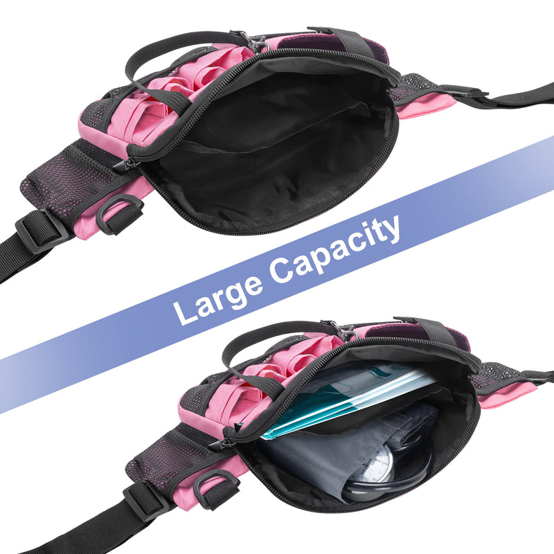 Damero Nurse Fanny Pack with Multi-Compartment, Nurse Tool Belt Utility Nurse Waist Bag with Medical Gear Pockets and Tape holder for Stethoscope, Bandage Scissors or Other Medical Supplies, Pink