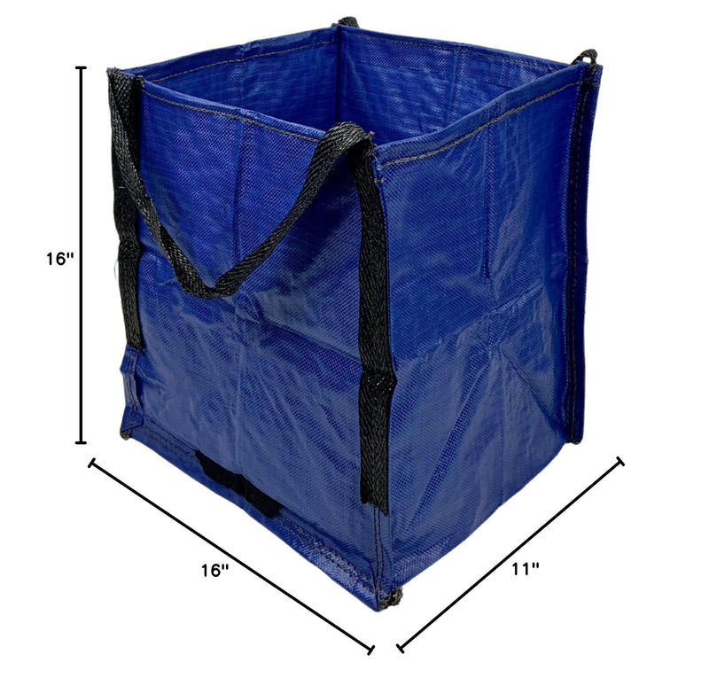 DURASACK Heavy Duty Storage Tote Bag 22-Gallon Rugged Woven Polypropylene Moving Bag, Reusable Self-Standing Design, Holds up to 500 Pounds, Single, Blue, 16 x 16 x 19 inches