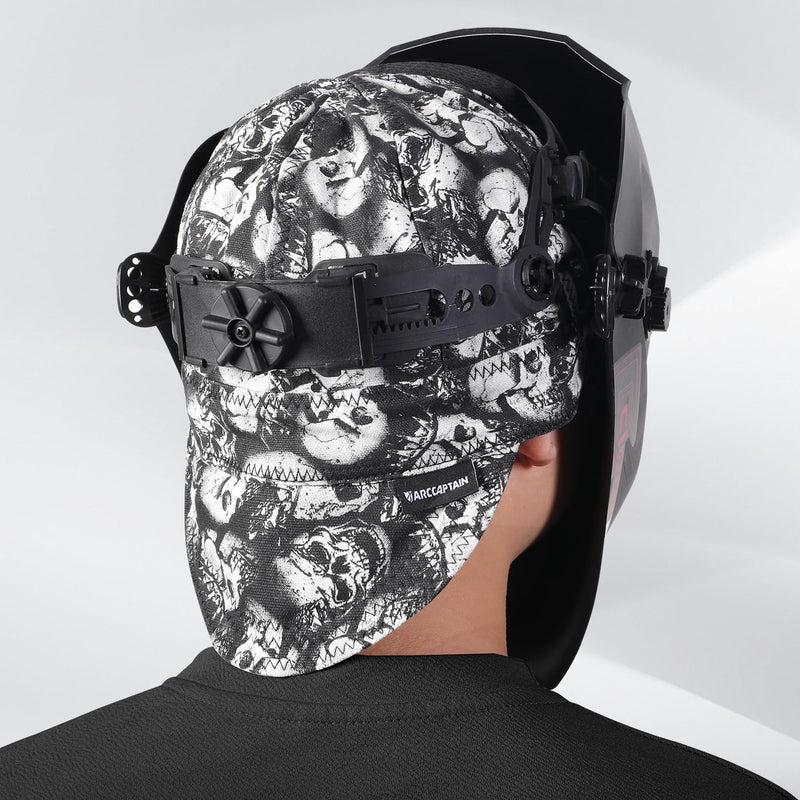 ARCCAPTAIN Reversible Welding Caps, 8 Panel Protective Welding Cap, 10 oz Fireproof Cotton Comforts for Safety and Protection While Welding to Men Women, 7 3/8 Skull