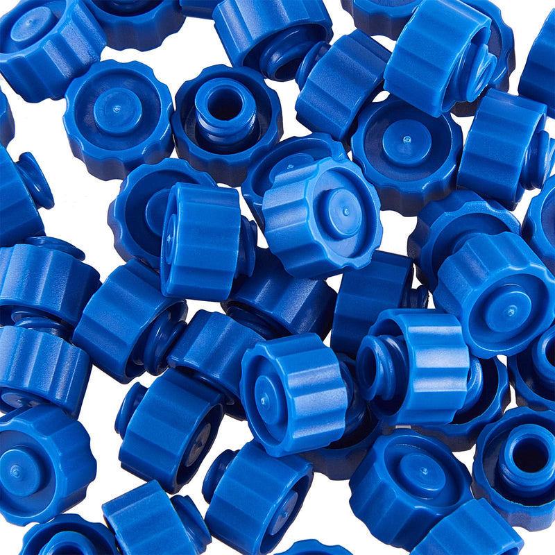 Zonon 50 Pieces Syringe Tip Caps Syringe Easy Dispensing Needle Tip Cap Syringe Cap with Storage Box for Feeding Tubes Lab Supplies (Blue) Blue